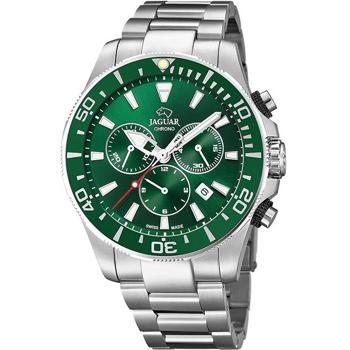 Executive Chronograph Rustfri stål med grøn krans Ronda M5030D Herre ur fra Jaguar, J872_2